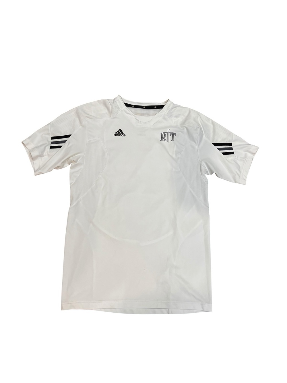 adidas White Men's Short Sleeve Soccer Jersey with Black Accents